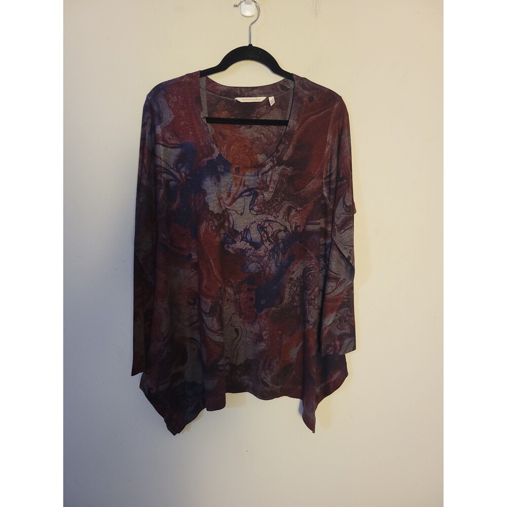 Soft Surroundings Lightweight Knit Asymmetrical Top Sz XL Petite Artsy